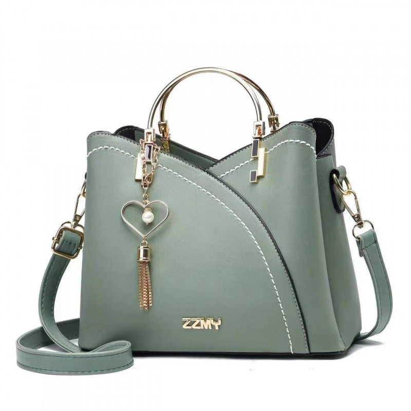 Color-blocked large-capacity shoulder bag with high-quality crossbody design