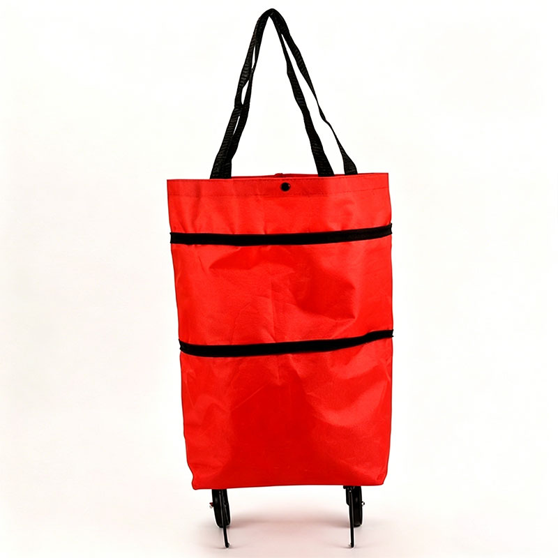 Portable Foldable Shopping Cart with Wheels - Lightweight Backpack Style Travel Trolley for Groceries & Storage