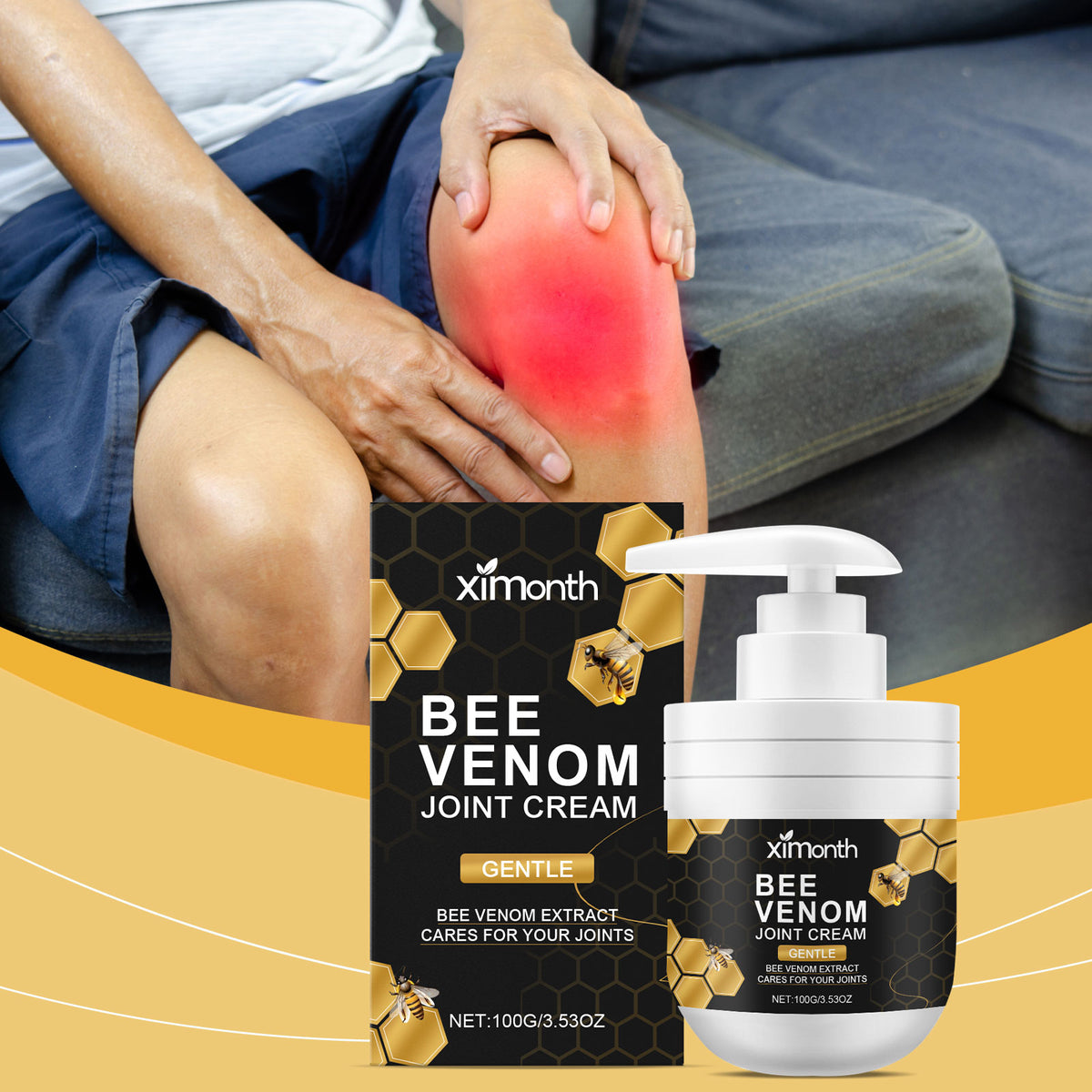 Ximonth Bee Venom Soothing Massage Cream, Moisturizes And Soothes Joint Discomfort With Daily Massage For Topical Treatment