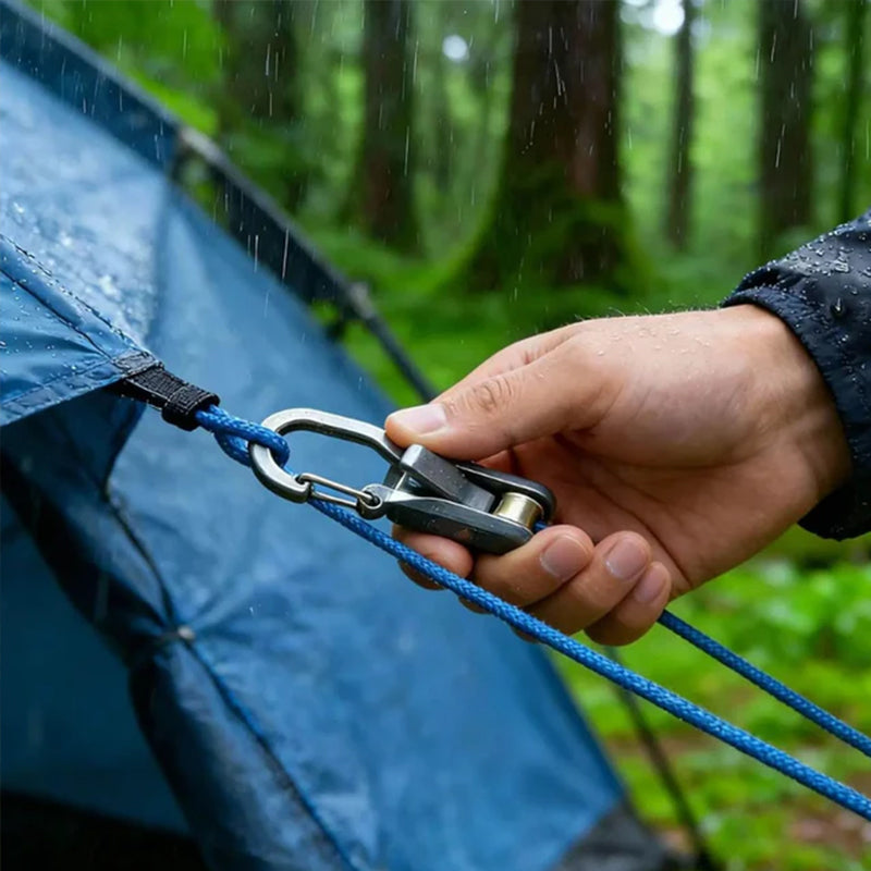 6-Pack Paracord Adjusters, Rope Tightening Tools with Wheels, Camping High-Strength Tighteners & Tarp Straps