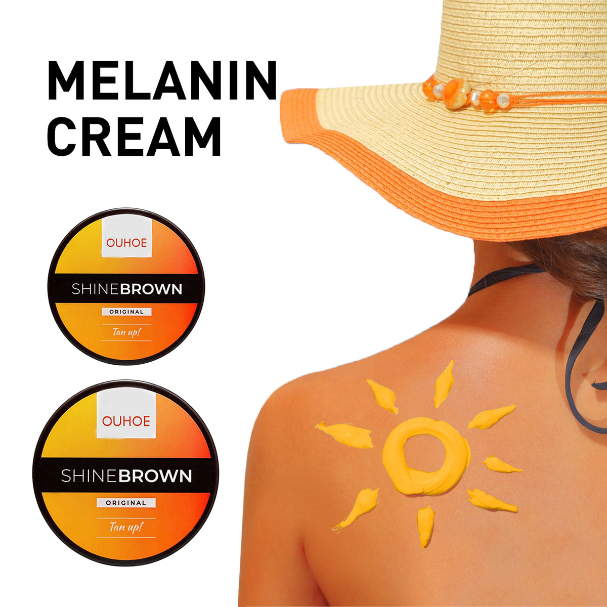 OUHOE Black Cream Aloe Vera Gel, Sunburn Repair Gel Summer Beach Tanning Lotion