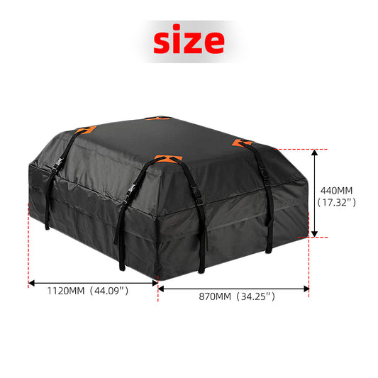 Car Roof Bag 420D Reinforced Oxford Fabric Waterproof Sun Protection Camping Outdoor Luggage Storage Bag