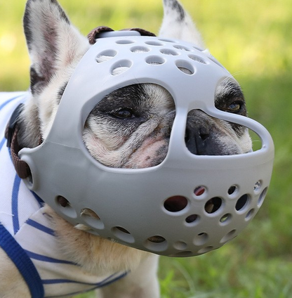Humble Dog Soft Rubber Short-Muzzle Dog Muzzle for Bull Terrier, English Bulldog, French Bulldog, Pug - Prevents Biting and Eating Randomly