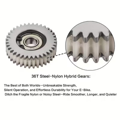 3-in-1 Electric Bike Gear Set: 36T 47.5x12mm Steel Planetary Gear & Pinion for 500W Motor Power Transmission