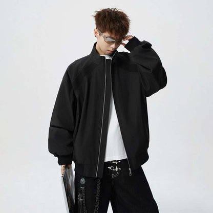 Style Splicing Long Sleeve Three-Proof Zipper Stand Collar Slim Fit Jacket