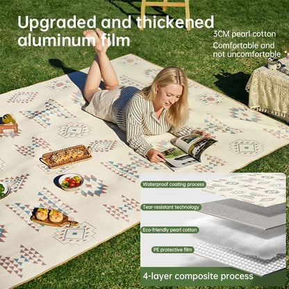 Portable Waterproof & Sandproof Picnic Blanket, Compact Outdoor Mat for Beach, Camping, Hiking, Travel