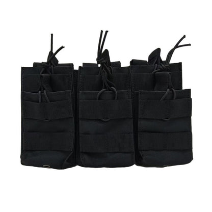 Triple Open-Top Tactical Rifle Magazine Pouch Holder for .223 / 5.56, Universal M4 M16 M14 Mag Carrier Bag