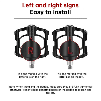 Universal Bike Pedals - Aluminum Alloy with Sealed Bearings for MTB & Road Bikes