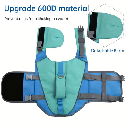Adjustable Dog Life Vest with Reflective Stripes – High Buoyancy, Breathable Safety Jacket for Water Sports & Swimming