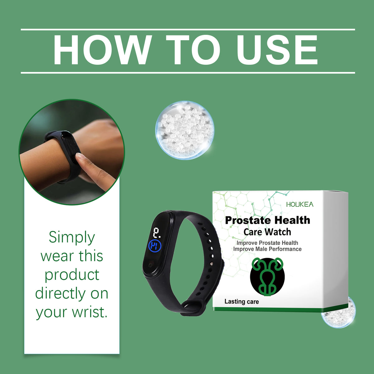 Houkea Men's Body Care Watch Enhances Daily Comfort Care Men's Body Exercise Watch