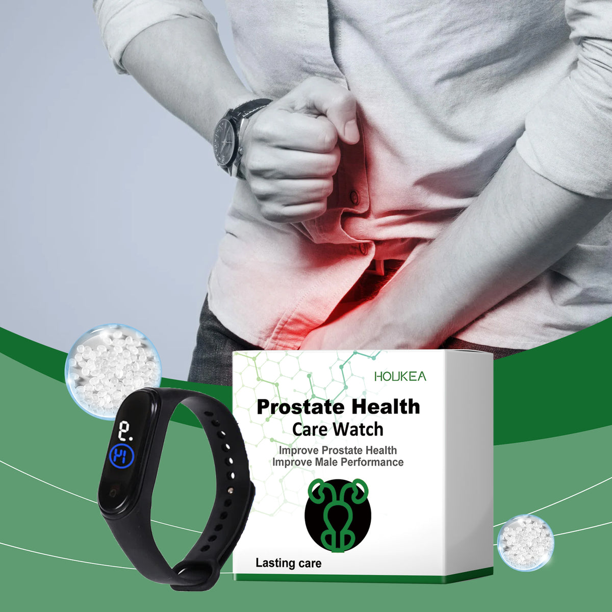 Houkea Men's Body Care Watch Enhances Daily Comfort Care Men's Body Exercise Watch