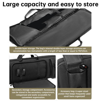 120cm & 90cm Tactical Rifle Bag, Durable Gun Case for Hunting & Shooting – Rifle/Shotgun Backpack with Pistol Holster
