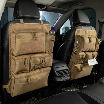 Tactical Car Seat Organizer - Universal Rear Seat Hanging Storage Bag, Multi-Purpose Travel Gear Organizer for SUV/Jeep/Van