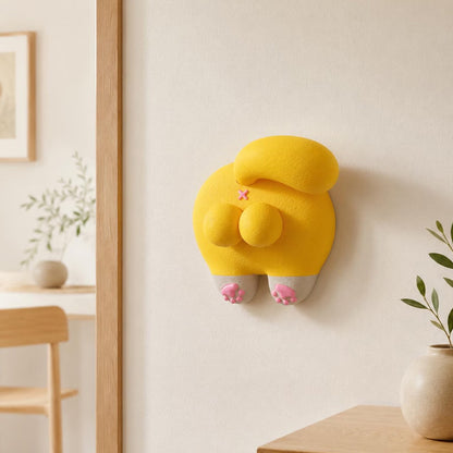 3D Orange Cat Butt Switch Plate Sticker, Funny Light Switch Cover Decal, Cute Animal Wall Decor for Home