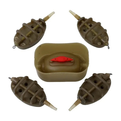 1 Set Bait Thrower Outdoor Fish Tackle Inline Method Feeder Mould Bait Plumb Set Carp Fishing Bait Holder Tool Accessory